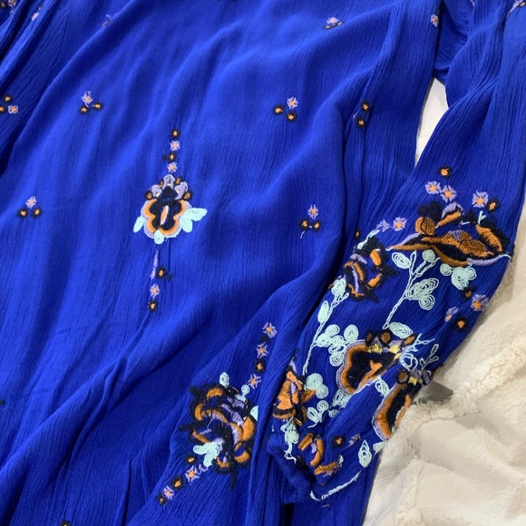 Free People blue Oxford Embroidered dress - Picture 3 of 4